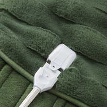 Basketweave Faux Fur Heated Throw